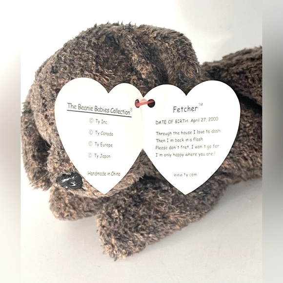 “Fetcher” Chocolate Brown Labrador Beanie Baby 2000 Dog Puppy TY Beanie Babies - Picture 4 of 7